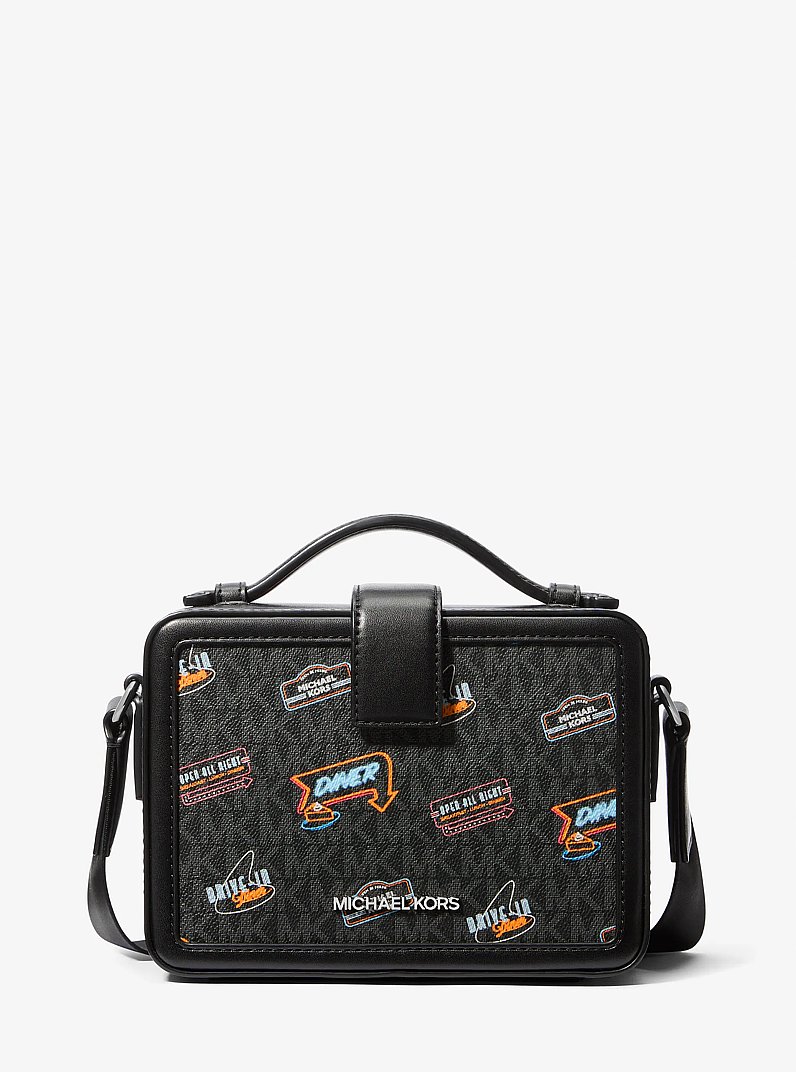 Cooper Embellished Signature Logo Crossbody Bag in BLACK | Michael Kors