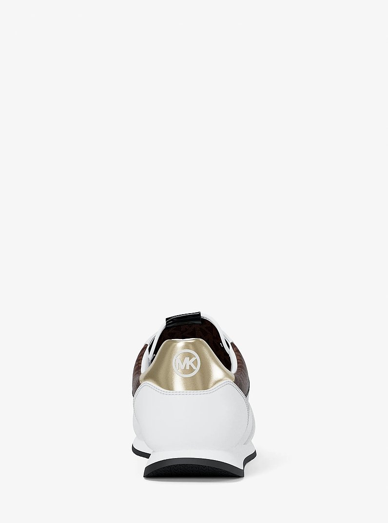 Sneaker Cindy aus glattem Material und Signature-Logostoff in BRAUN MULTI | Michael Kors