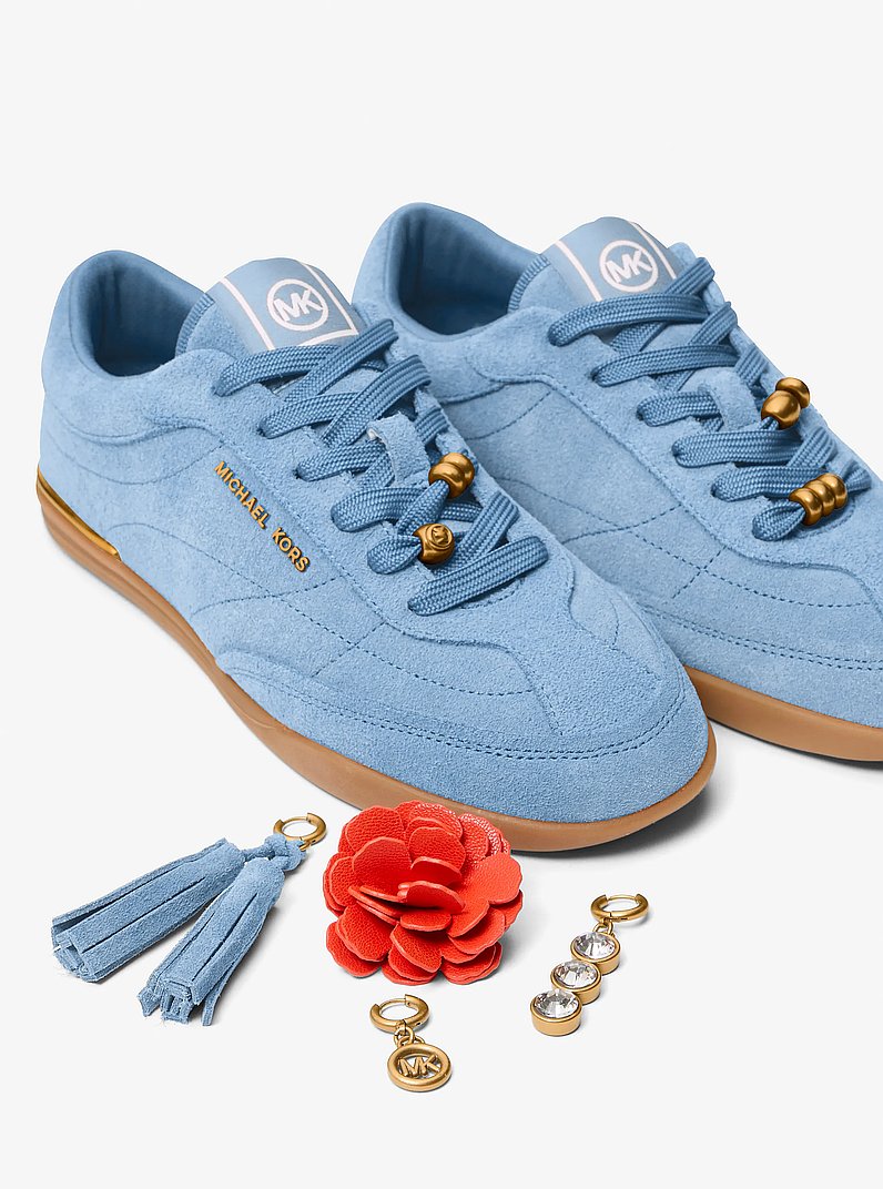 Nolan Embellished Suede Sneaker in BR CRNFLWR | Michael Kors