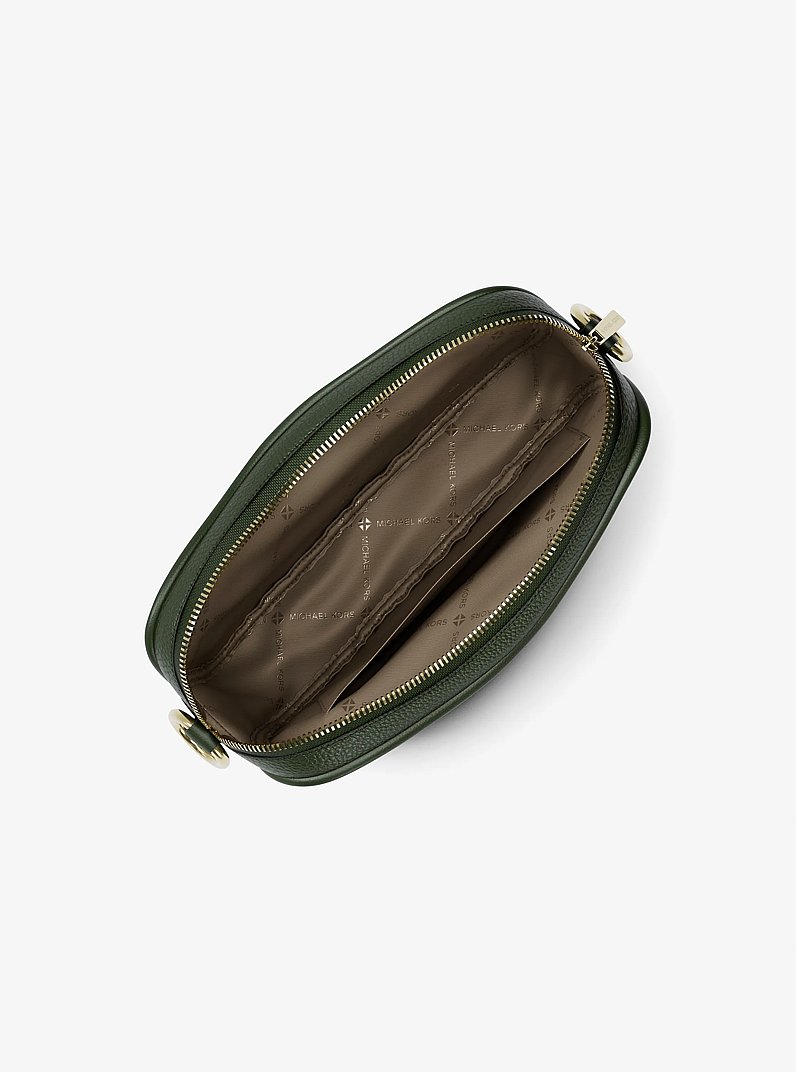 Jet Set Large Pebbled Leather Camera Crossbody Bag in MOSS | Michael Kors