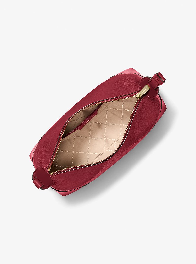 Teddi Medium Textured Slouch Shouder Bag in DEEP RED | Michael Kors