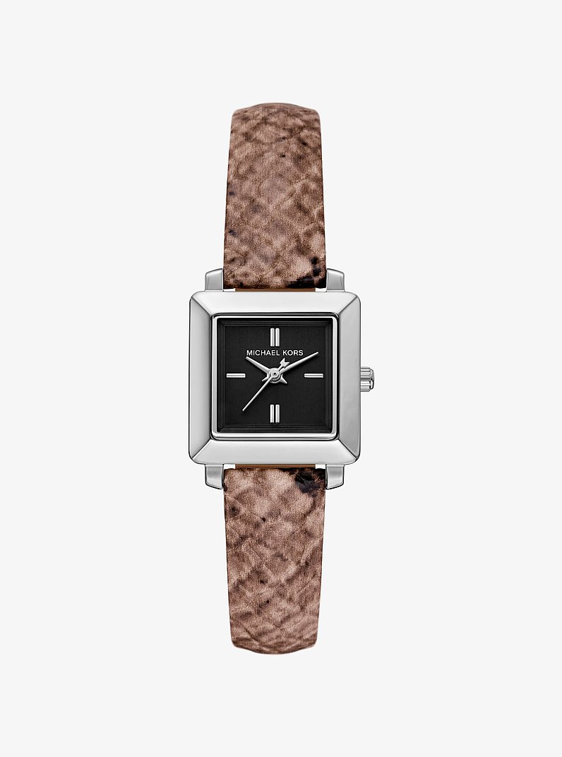 Mini Gwynn Snake Embossed Leather Watch in DRIFTWOOD | Michael Kors