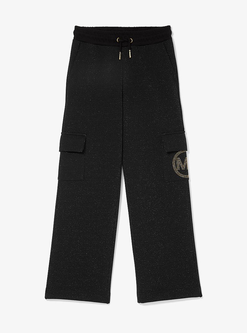 Cargohose aus Baumwollmischung mit nietenverziertem Logo in SCHWARZ | Michael Kors