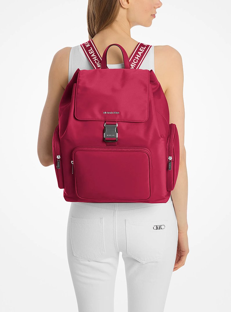 Khai Large Nylon Cargo Backpack in DK RASPBERRY | Michael Kors