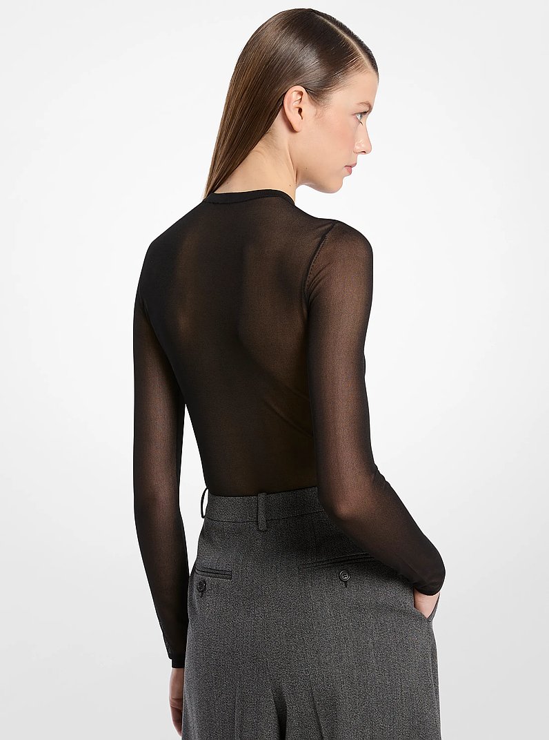 Body de viscosa transparente superfino in NEGRO | Michael Kors