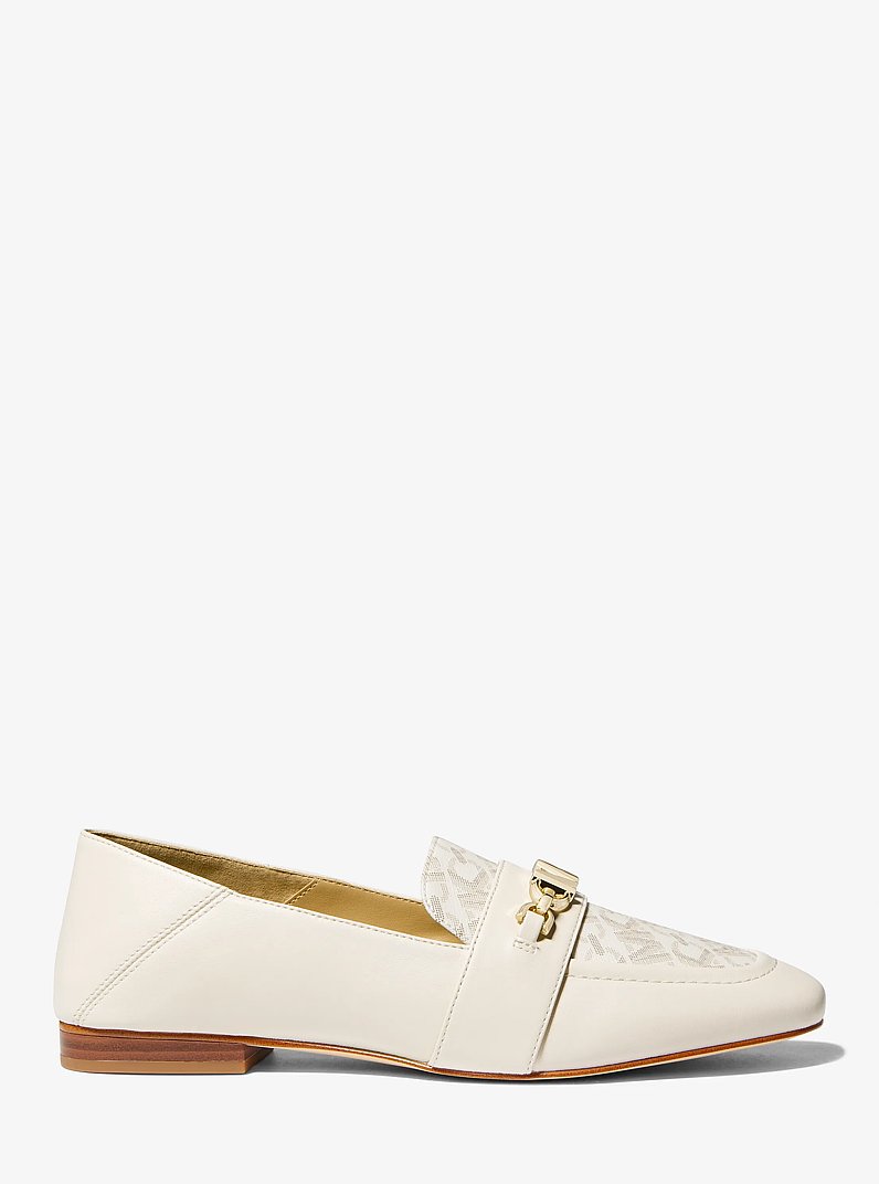 Tiffanie Leather and Empire Signature Logo Mule in VAINILLA | Michael Kors