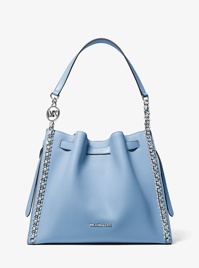 Mina Large Chain Shoulder Bag in LIGHT SKY | Michael Kors