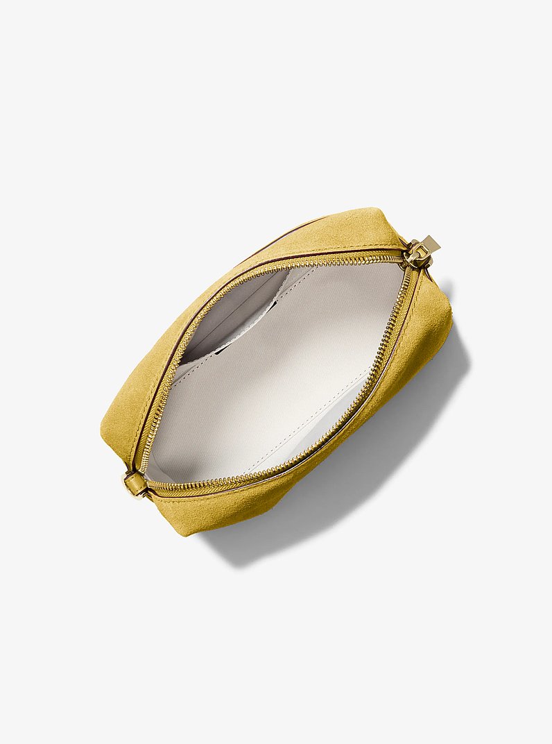 Crossbodytas Bryant van su&egrave;de, klein en aanpasbaar in GROENGEEL | Michael Kors