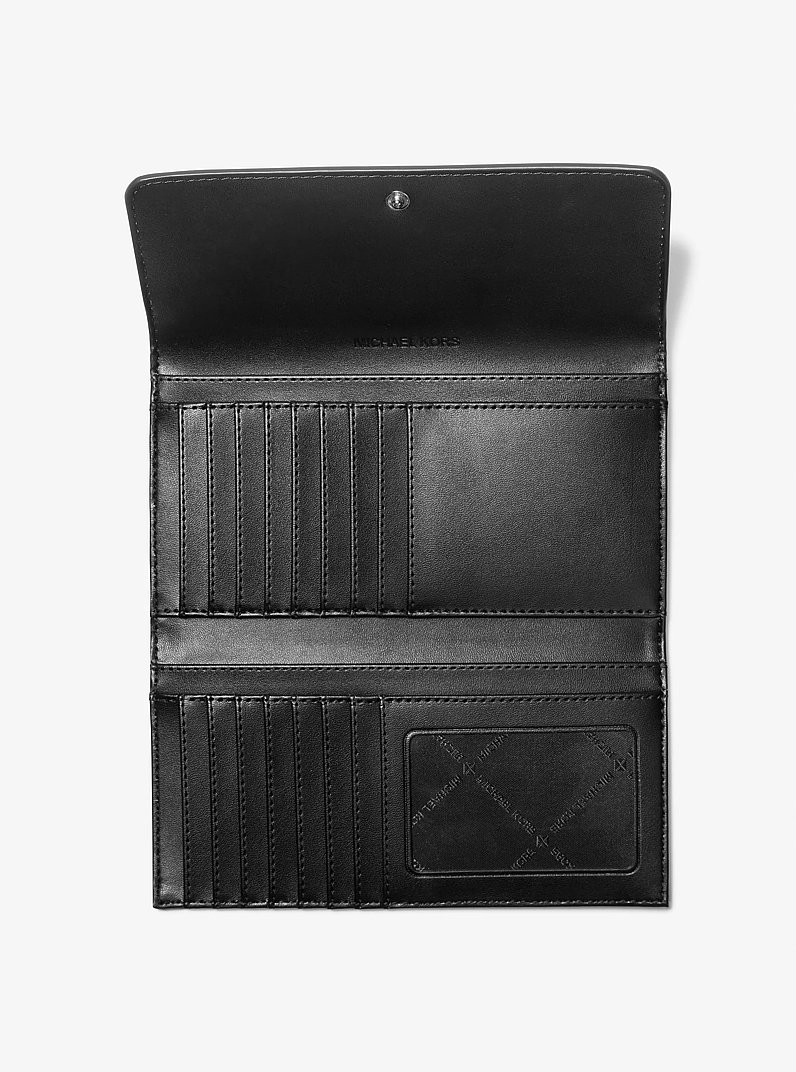 Jet Set Travel Signature Logo Tri-Fold Wallet in OPWHT MULTI | Michael Kors