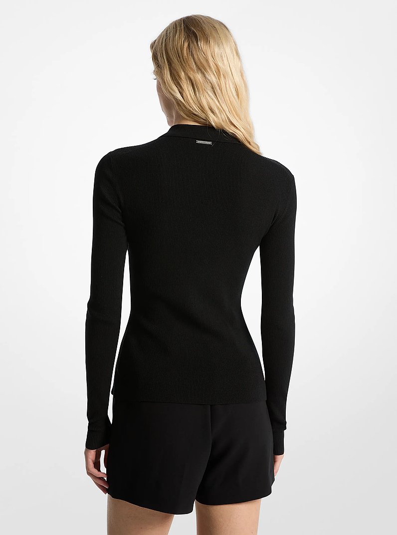 Gerippte Strickjacke in SCHWARZ | Michael Kors
