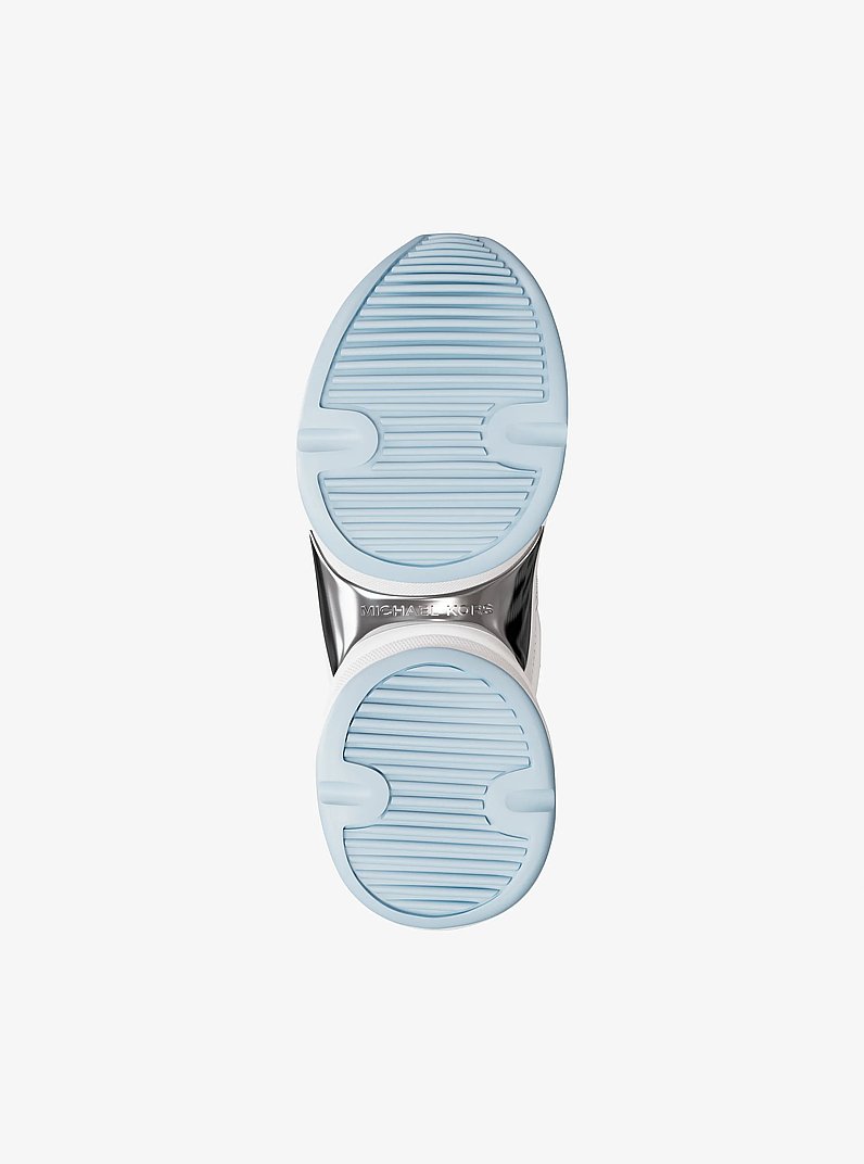 Olympia Mixed-Media Trainer in PALE BLUE MULTI | Michael Kors