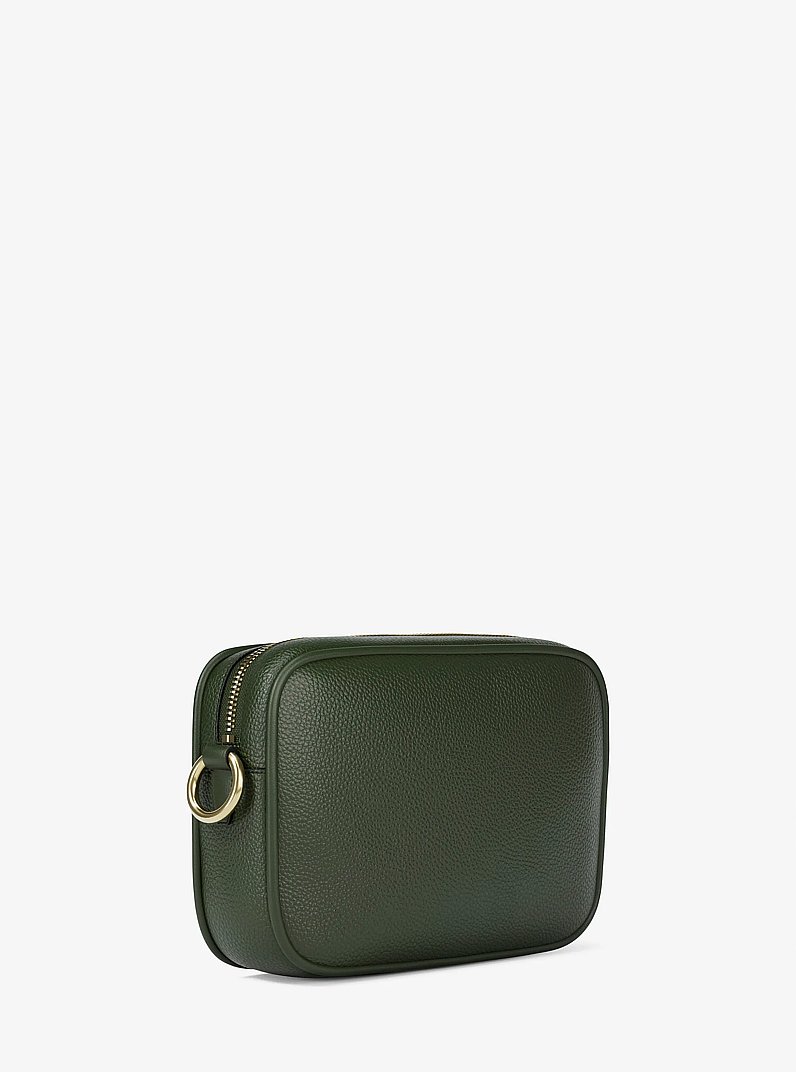 Jet Set Large Pebbled Leather Camera Crossbody Bag in MOSS | Michael Kors