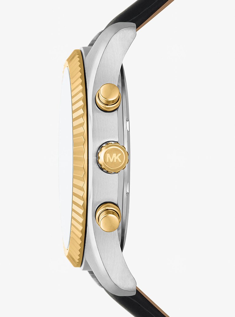 Reloj Lexington oversize de piel en dos tonos in NEGRO | Michael Kors