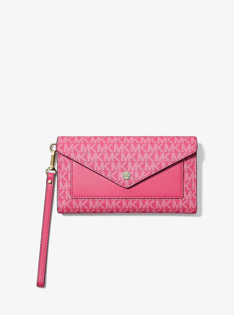 Jet Set Large Signature Logo Envelope Wristlet