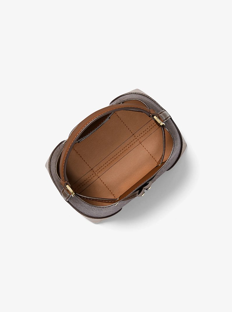 Mercer Small Logo Bucket Bag in BROWN | Michael Kors