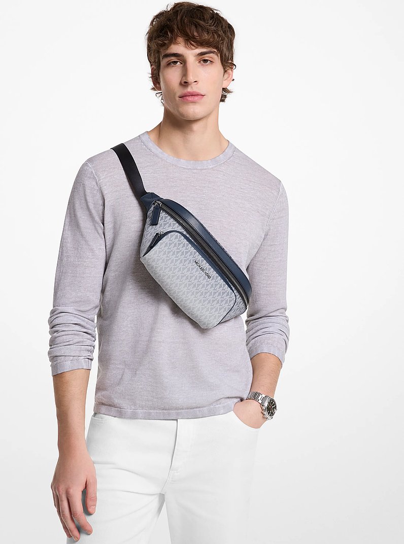 Cooper Small Ombr&eacute; Signature Logo Sling Pack in NAVY | Michael Kors