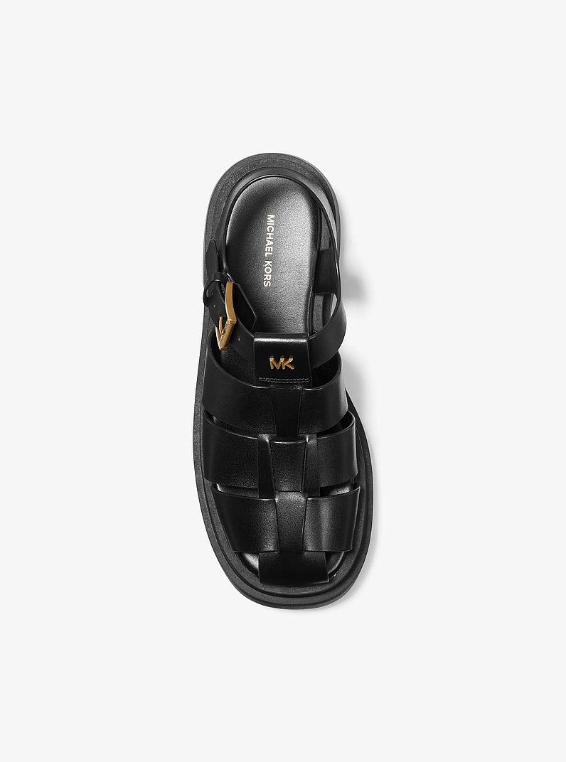 Sandalo Indy stile pescatore in pelle in NERO | Michael Kors