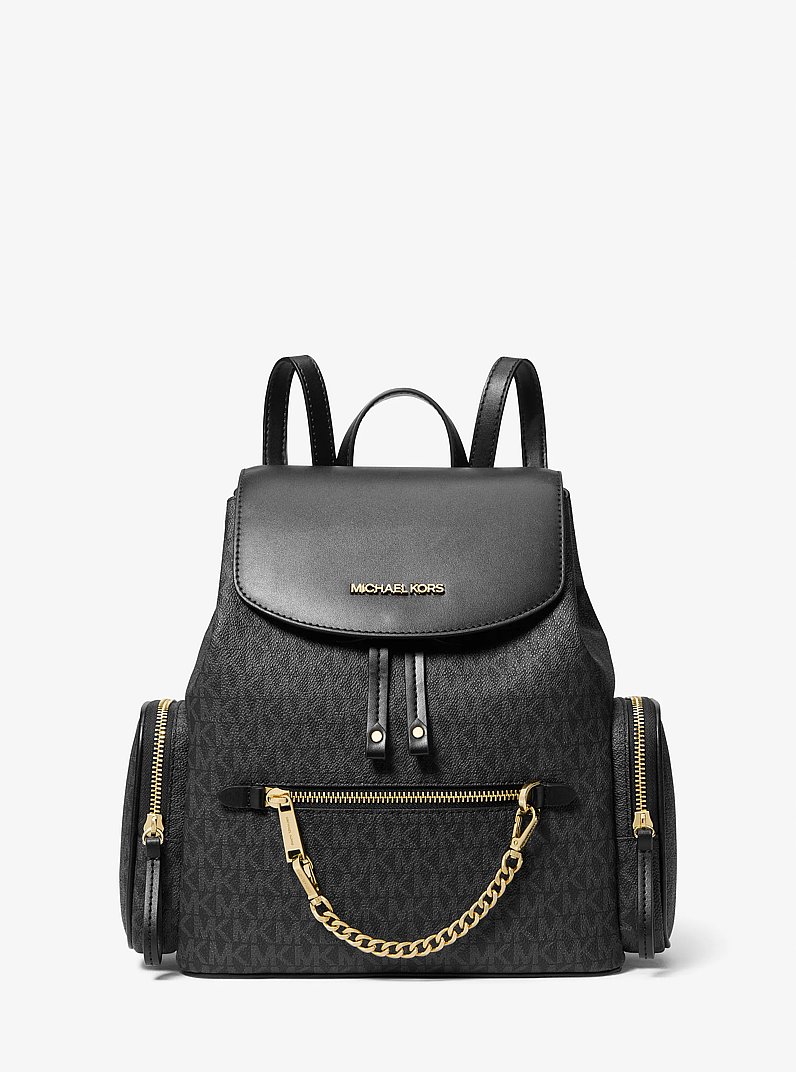 Jet Set Medium Logo Backpack in BLACK | Michael Kors
