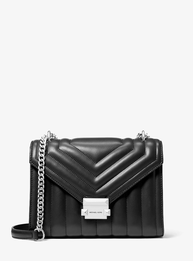 Bolso de hombro Whitney acolchado mediano in NEGRO | Michael Kors