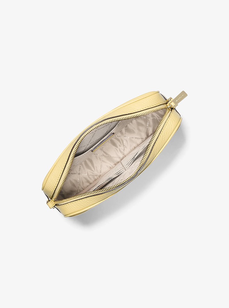Jet Set Large Pebbled Leather Crossbody Bag in BUTTERCUP | Michael Kors