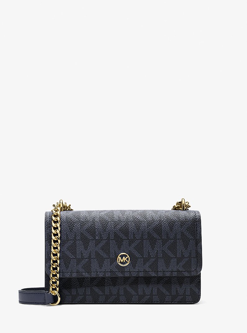 Petit sac port&eacute; &eacute;paule Abbott &agrave; logo Signature in BLEU AMIRAL | Michael Kors