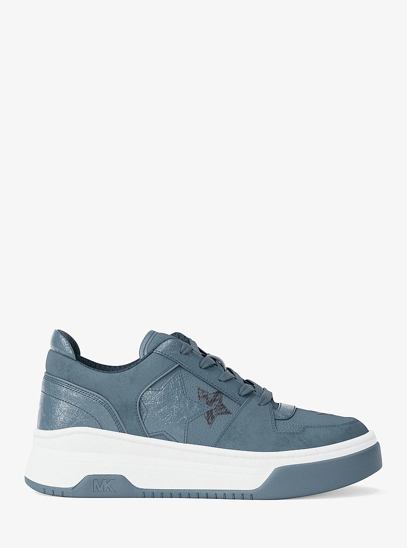 Lexi Embellished Mixed-Media Sneaker in CORNFLOWER | Michael Kors
