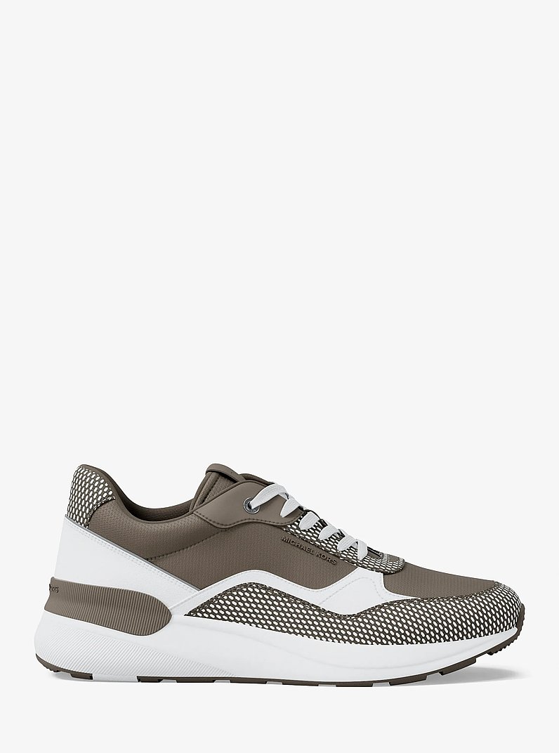Trevor Mixed-Media Trainer in BIRCH | Michael Kors