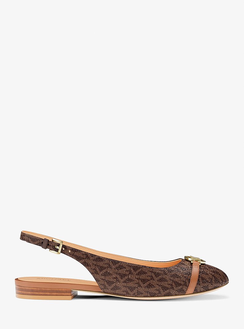 Dori Signature Logo Slingback Flat in BROWN MULTI | Michael Kors