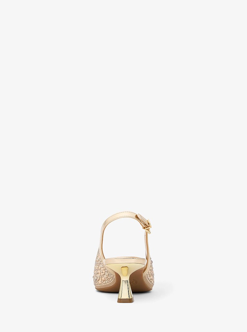 Amali Embellished Metallic Pump in PALE GOLD | Michael Kors