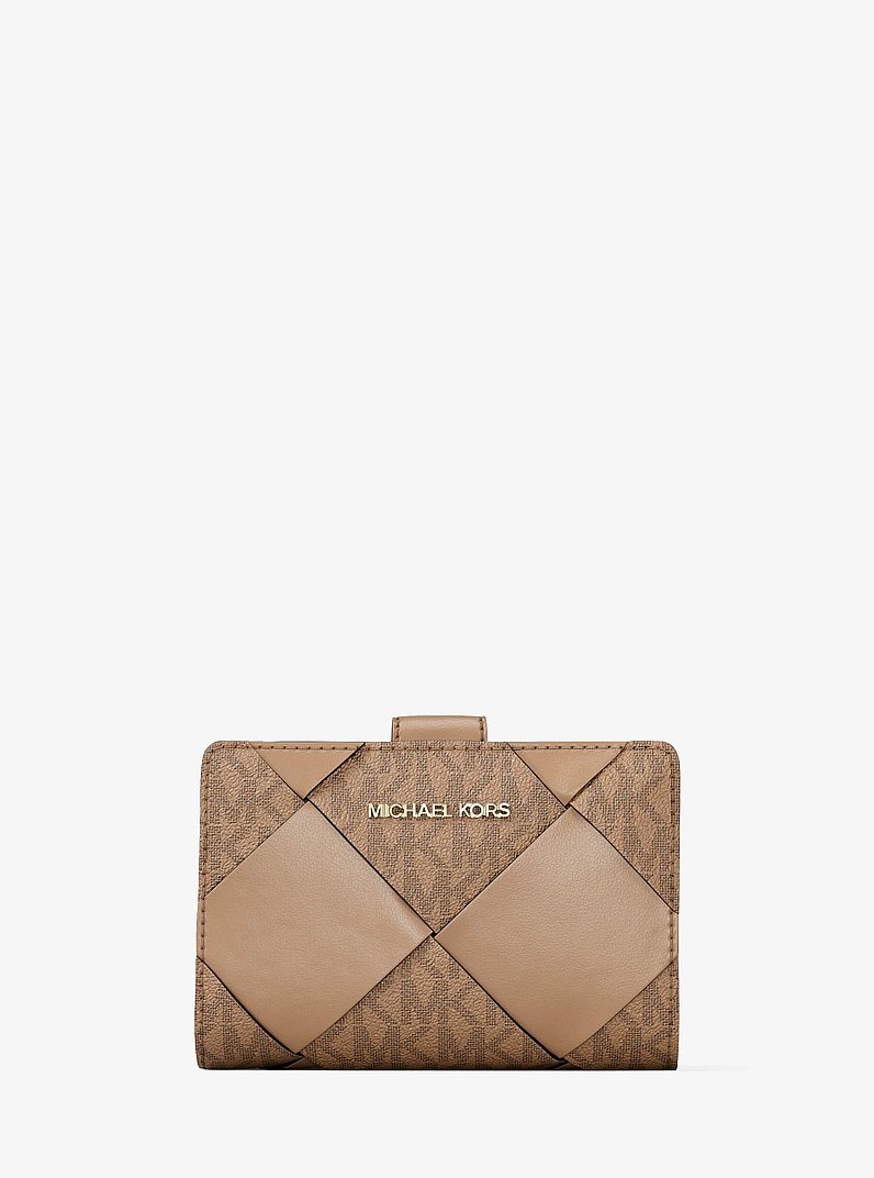 Portafoglio Jet Set Travel medio con stampa logo in CAMMELLO | Michael Kors