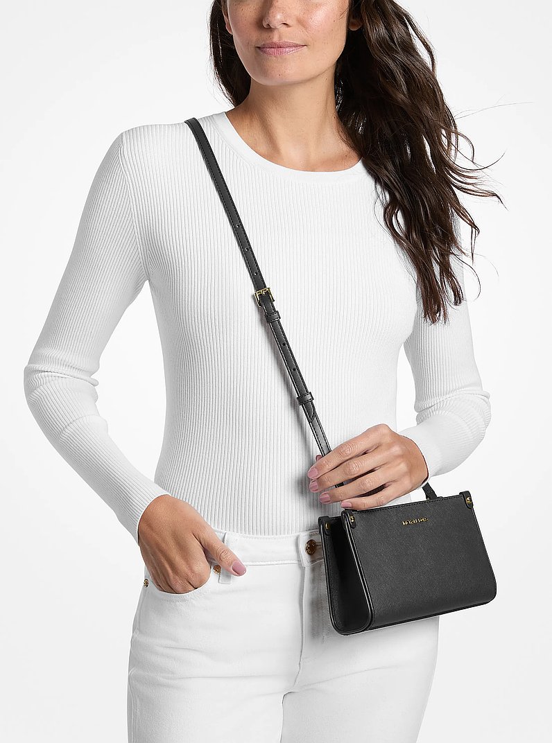 メップル　ミップル Maple Small Saffiano Leather Crossbody Bag in BLACK | Michael Kors