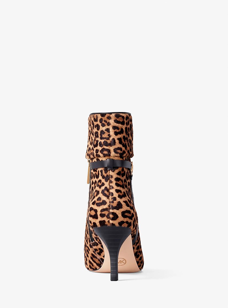 Nalia Leopard Print Calf Hair Boot in DK CAMEL MLT | Michael Kors