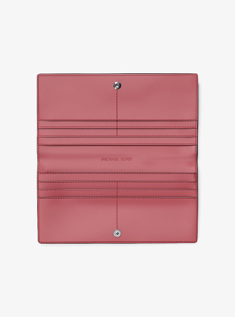 Grand portefeuille &agrave; bouton-pression Carson &agrave; logo grav&eacute; in HIBISCUS | Michael Kors