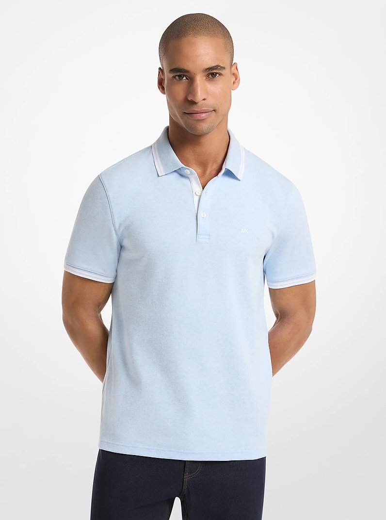 Greenwich Cotton Polo Shirt in PASTEL BLUE HEATHER | Michael Kors