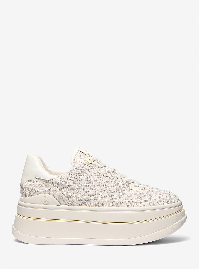 Hayes Signature Logo Platform Sneaker in VANILLA | Michael Kors
