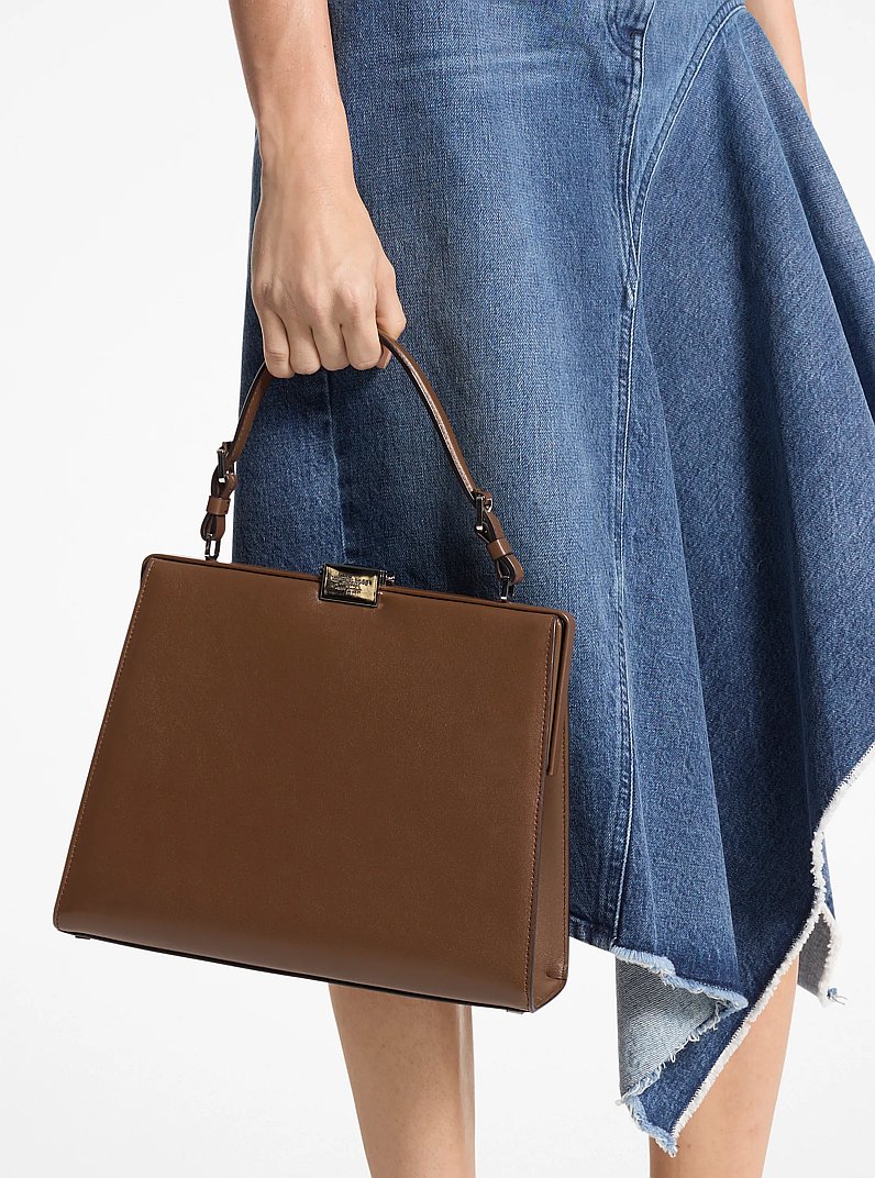 Sac Simone en cuir in CACAO | Michael Kors
