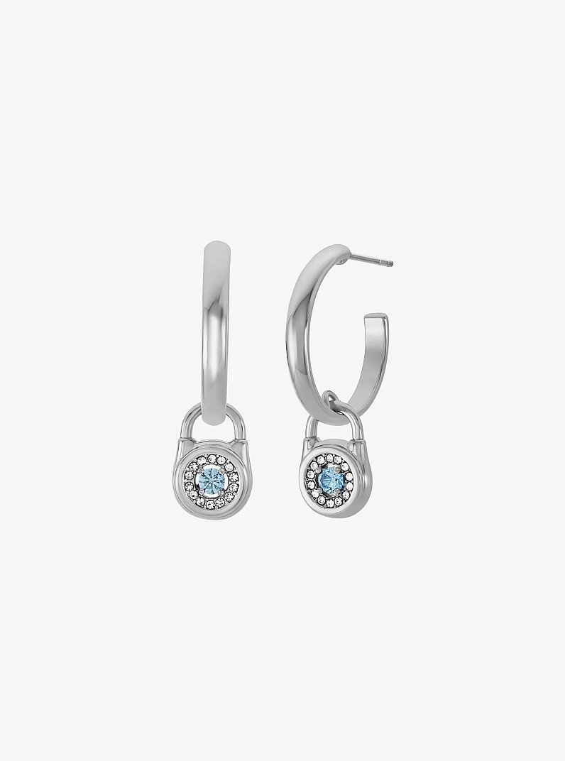 Aretes de aro de candado con incrustaciones in PLATEADO | Michael Kors