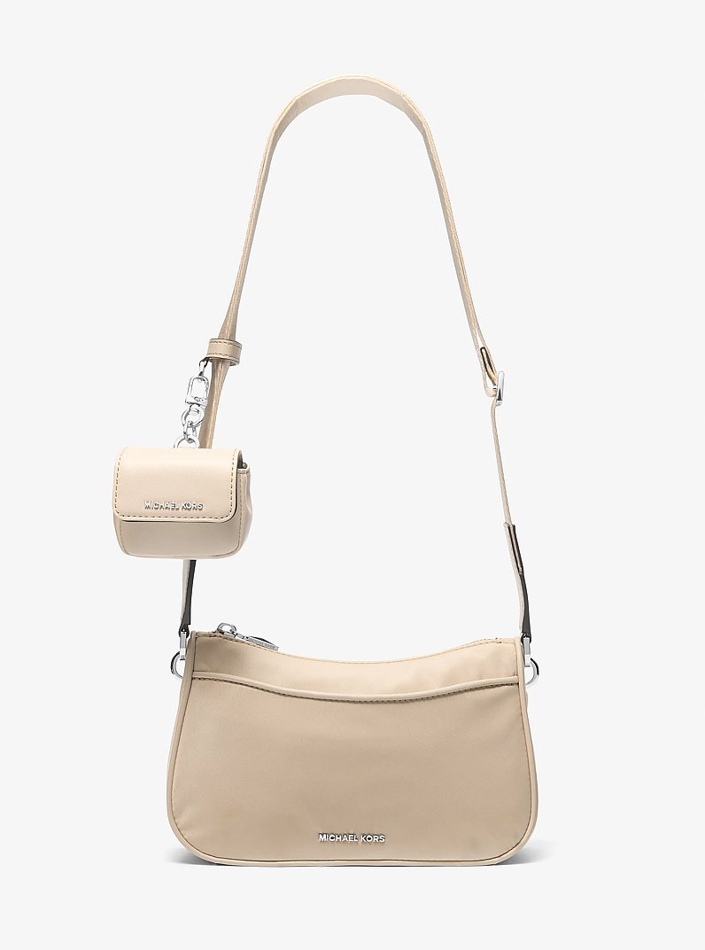 Jet Set Medium Nylon Crossbody Bag with Case for Apple AirPods Pro&reg; in LIGHT SAND | Michael Kors