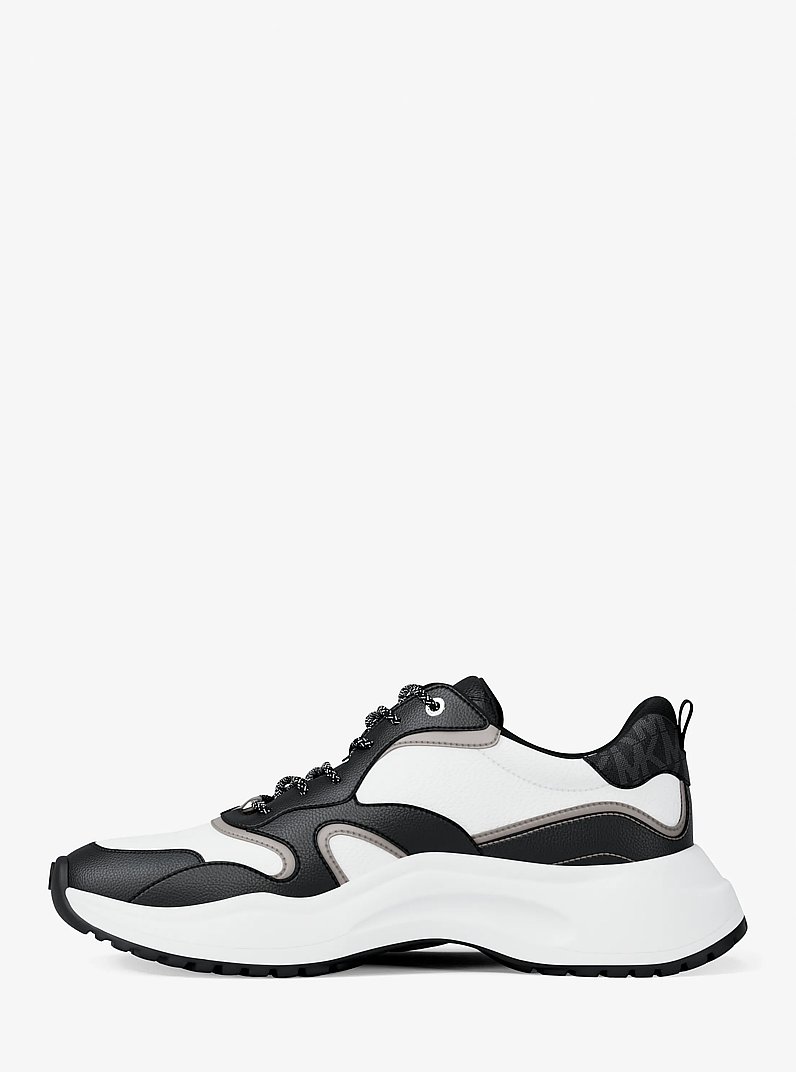 Levie Mixed-Media Trainer in BLACK | Michael Kors