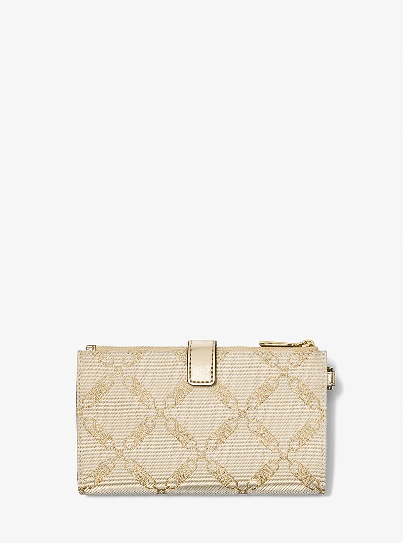 Smartphone-Brieftasche Adele aus Jacquard mit Empire-Logomuster in Metallic-Optik