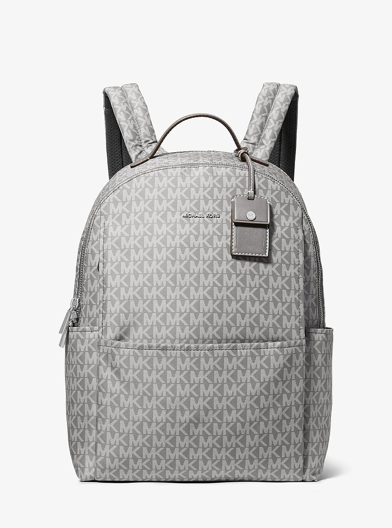 Sable Large Printed Signature Logo Backpack in STORM | Michael Kors