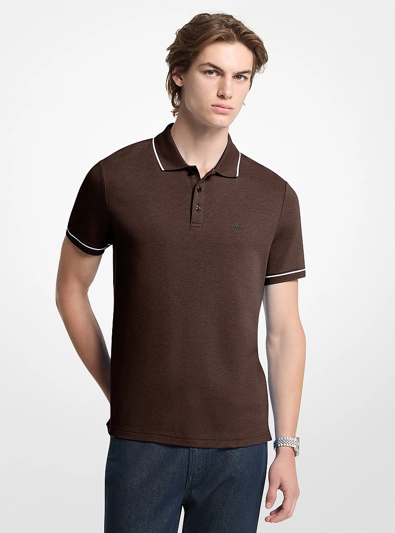 Polo de algod&oacute;n in CHOCOLATE JASPEADO | Michael Kors