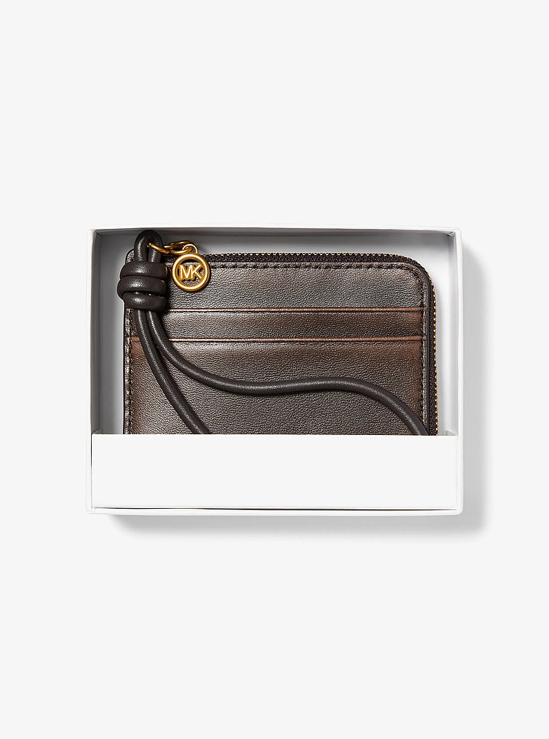 Kartenetui Jet Set Small aus poliertem Leder in SCHOKOLADE | Michael Kors
