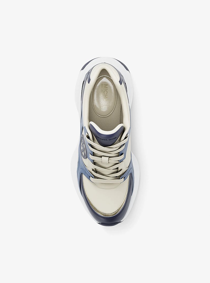 Zuma Leather and Mesh Trainer in FRCH BLU MLT | Michael Kors
