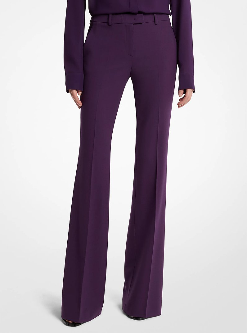 Haylee Stretch Wool Crepe&nbsp;Flared Trousers in AMETHYST | Michael Kors