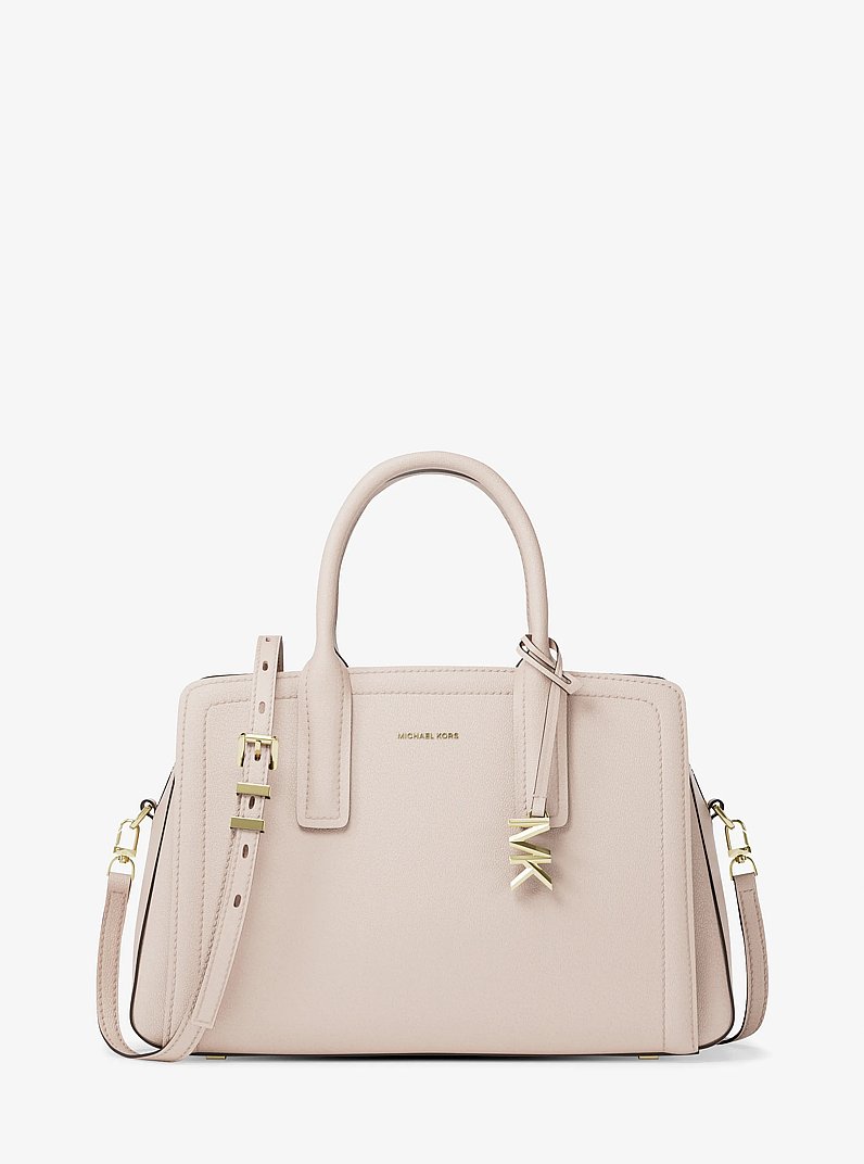 Laila Medium Leather Satchel in SOFT PINK | Michael Kors