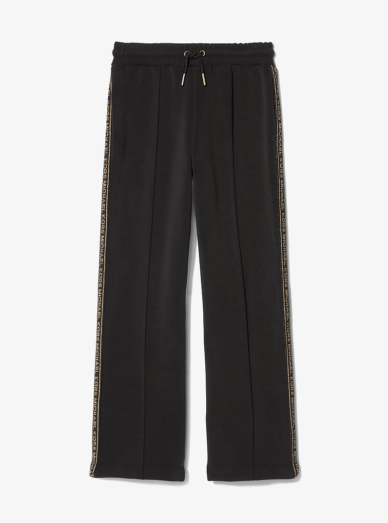 Metallic Logo Tape Stretch Jersey Track Pants