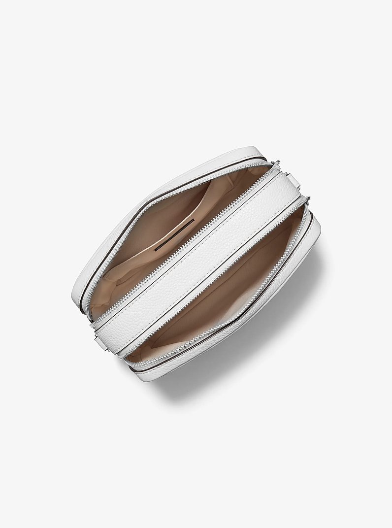 Bryant Medium Studded Pebbled Leather Camera Crossbody Bag in OPTIC WHITE | Michael Kors