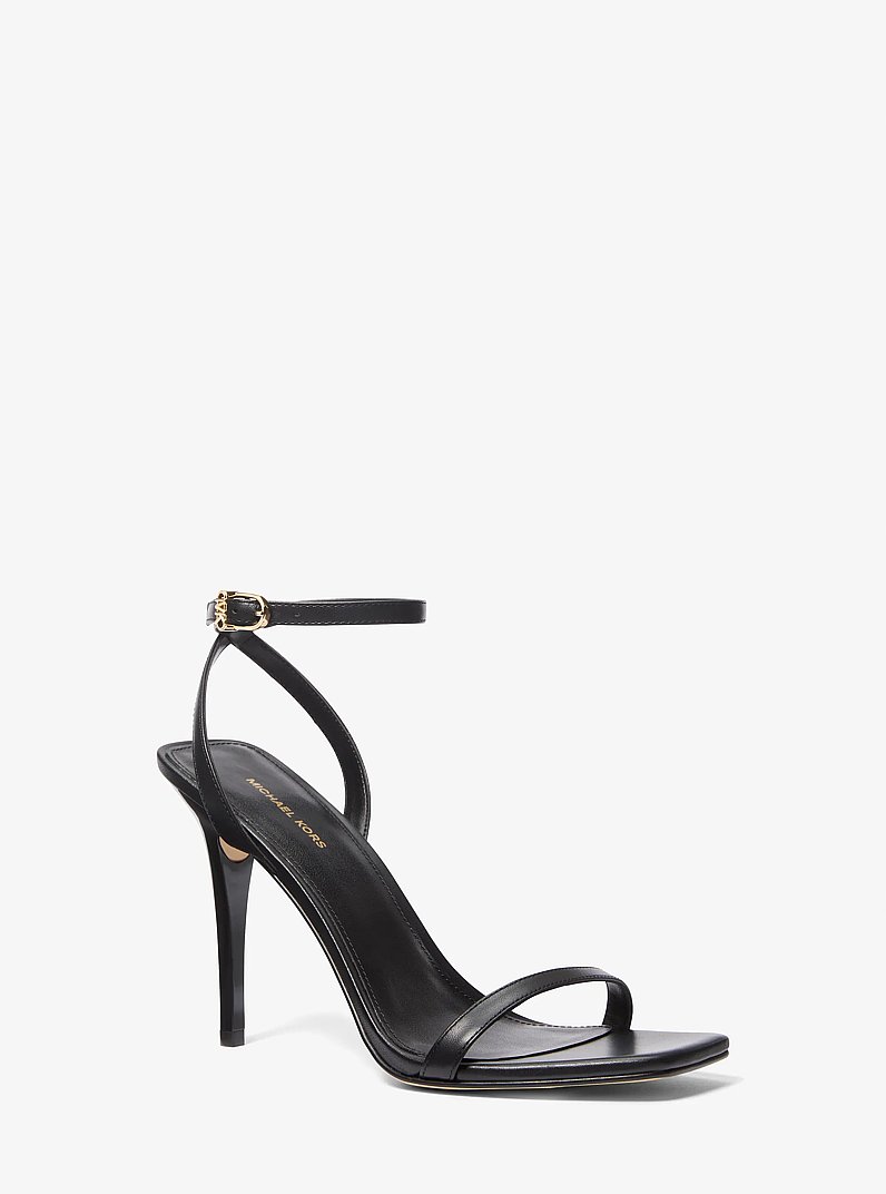 Liana Leather Sandal in BLACK | Michael Kors