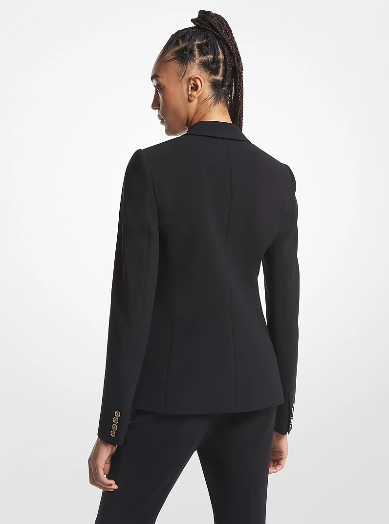 Crepe Double-Breasted Blazer in BLACK - Sale | Michael Kors [US]